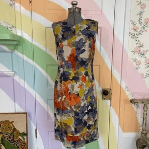 Etro Designer Floral Sheath Luxury Pencil Dress Made in Italy Sz 44 (US 8) 🧡🎀